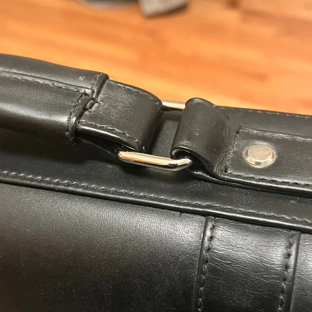 Wilson Black Leather Men's Briefcase/Laptop case